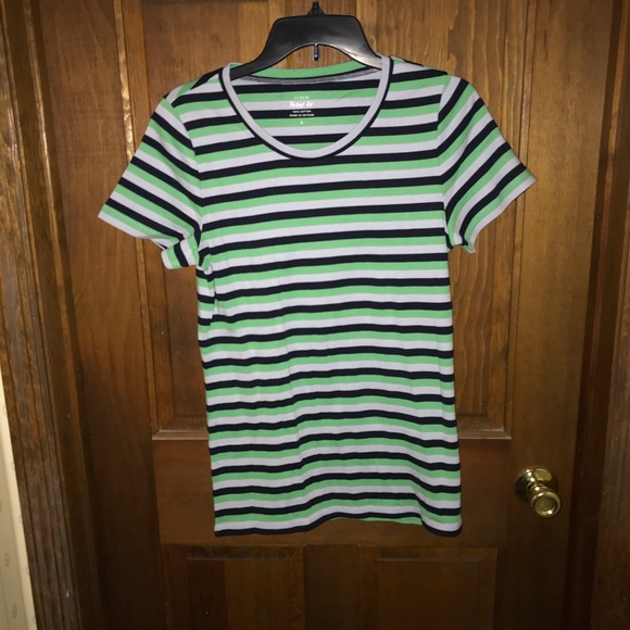 J. Crew Tops - J Crew Perfect Fit Tee in stripe Large
